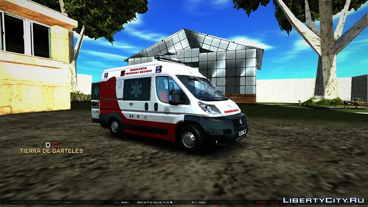 Fiat Ducato Ambulancia de Proteccion Civil / GTA San Andreas