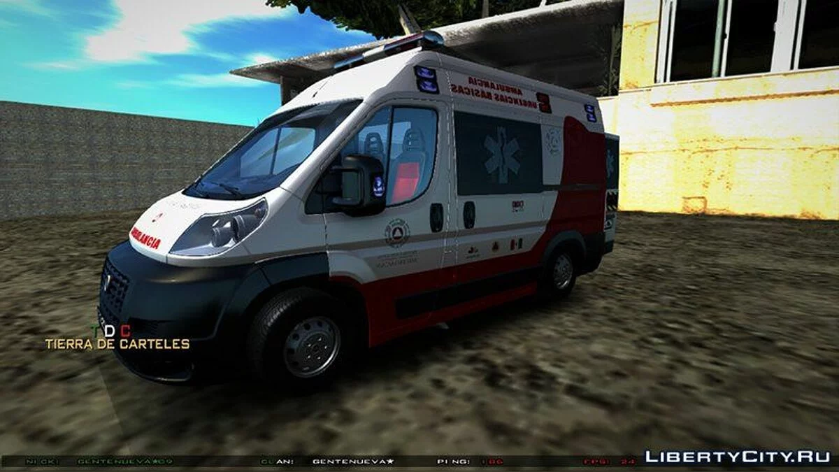 Fiat Ducato Ambulancia de Proteccion Civil / GTA San Andreas