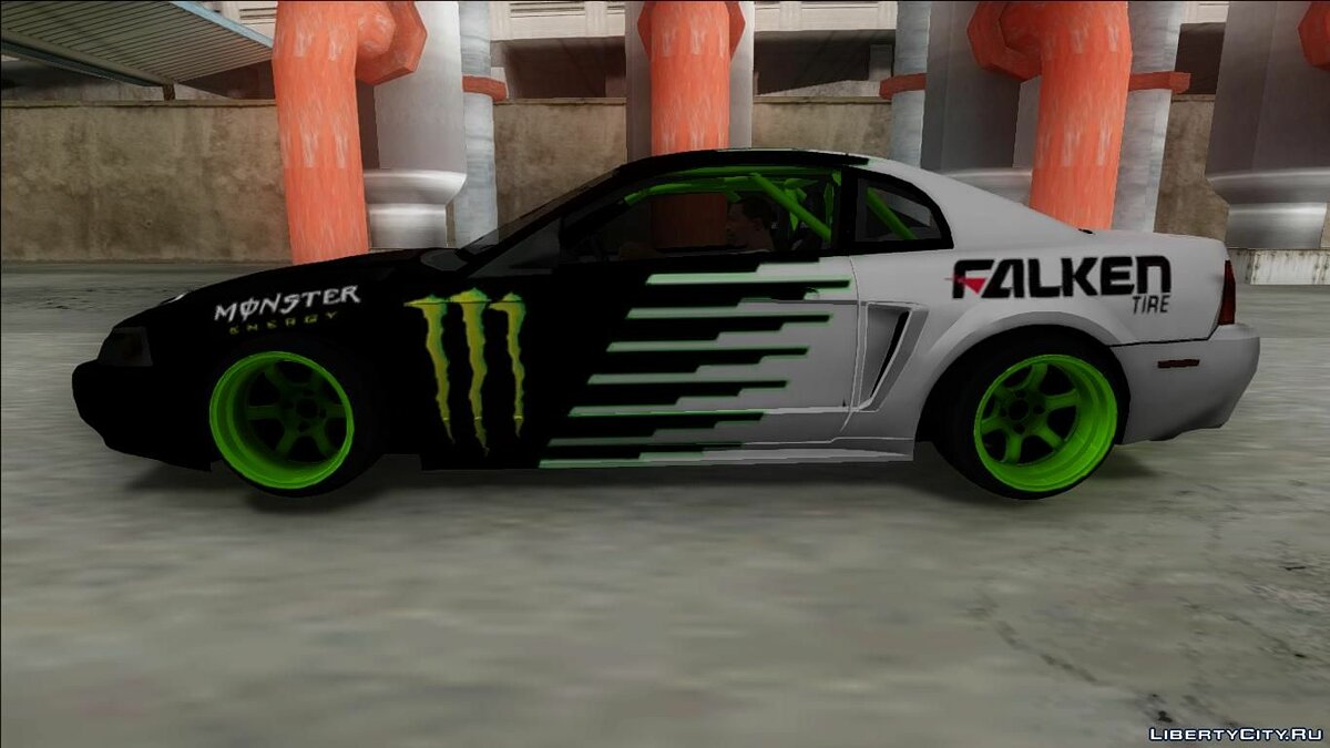 Скачать Ford Mustang 1999 Drift Monster Energy для GTA San Andreas