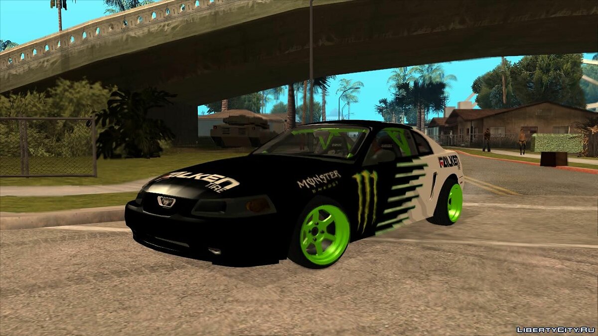 Скачать 1999 Ford Mustang Drift Monster Energy Falken для GTA San Andreas