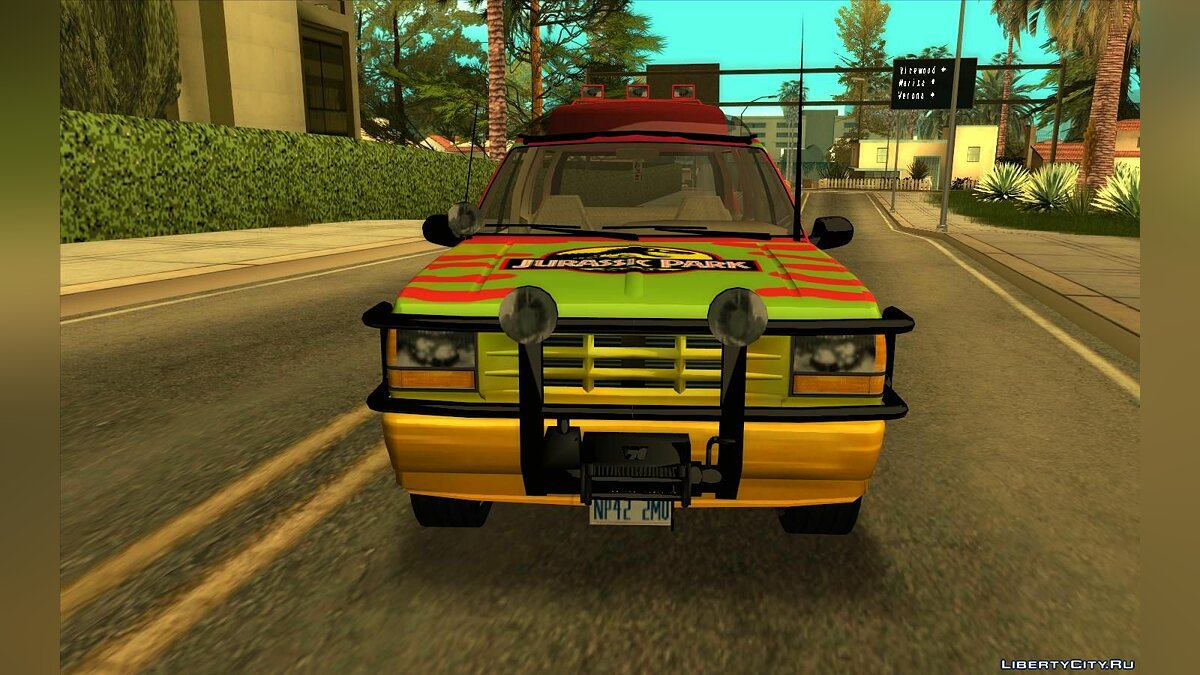 Скачать Ford Explorer Jurassic Park v3 - Улучшенная модель для GTA San  Andreas