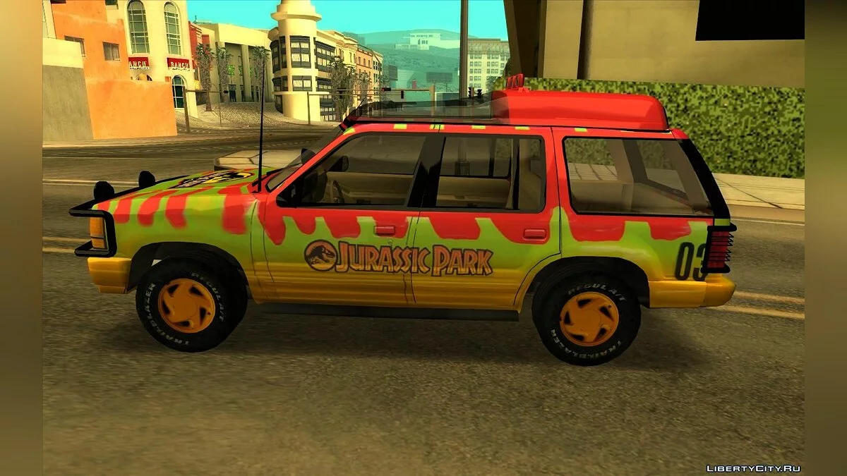 Ford Explorer Jurassic Park v3 - Улучшенная модель / GTA San Andreas