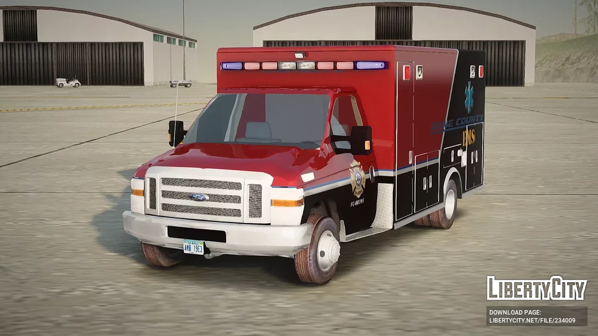 Ford E-350 AMR Bone County Ambulance / GTA San Andreas