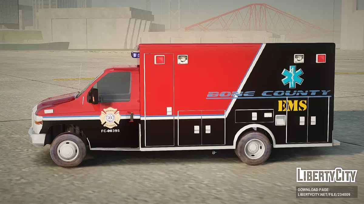 Ford E-350 AMR Bone County Ambulance / GTA San Andreas