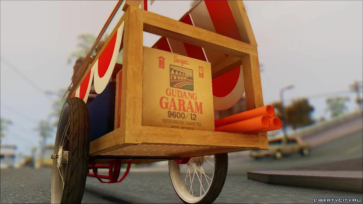 Gerobak Penjual Bendera Indonesia (Indonesian Flag Seller Cart) / GTA San Andreas