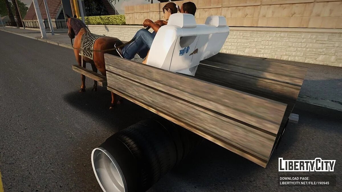 Обновленная повозка и лошадь / GTA San Andreas