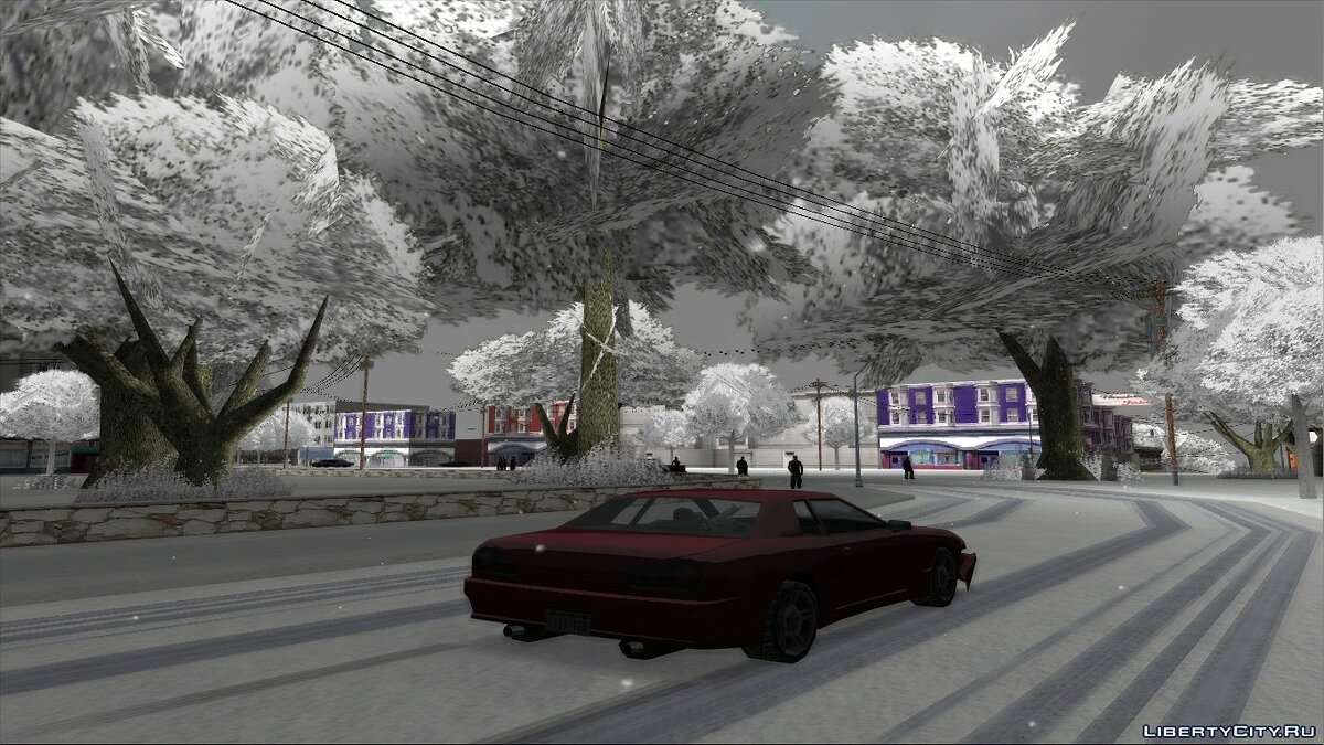 Скачать Snow-Andreas v5.0 - Зимний мод для слабых ПК для GTA San Andreas