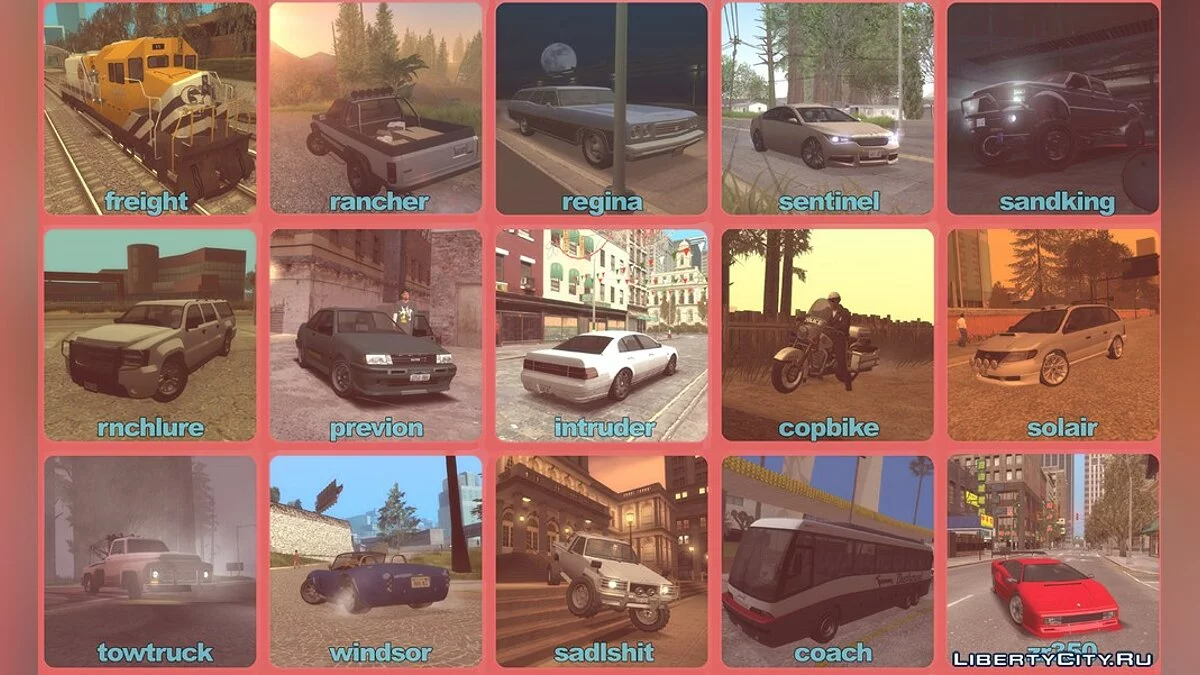 Конвертированный транспорт из GTA 4 и GTA 5 / GTA San Andreas