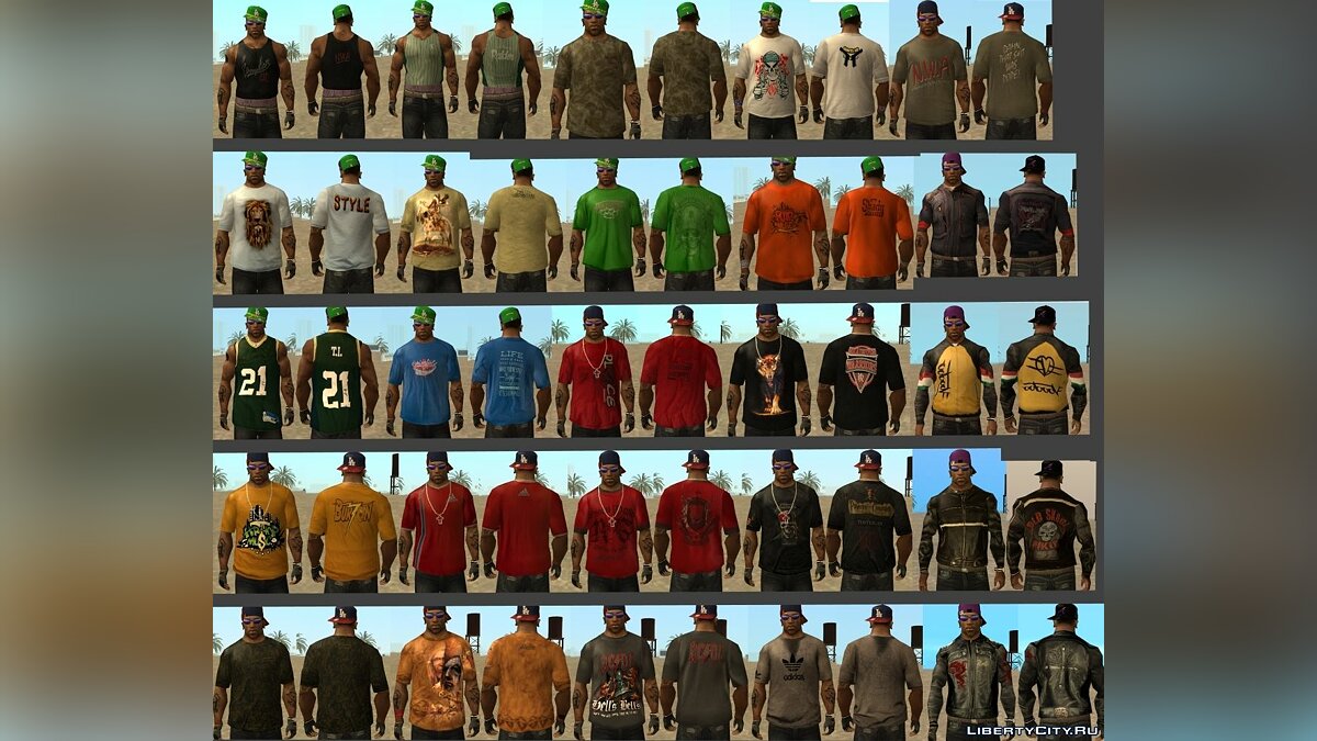Большой пак одежды для CJ для GTA San Andreas - Картинка #2