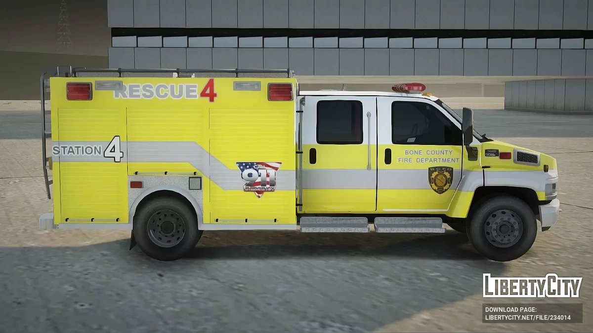 GMC C4500 Topkick BCFD Rescue 4 / GTA San Andreas