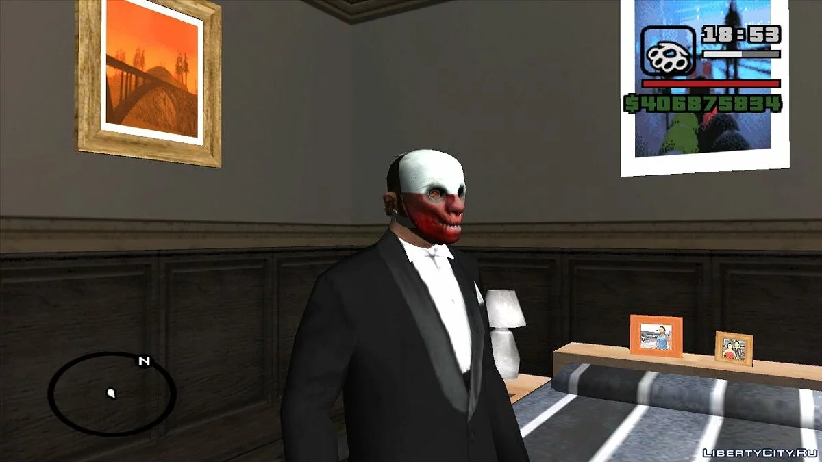 Маски из Payday: The Heist / GTA San Andreas