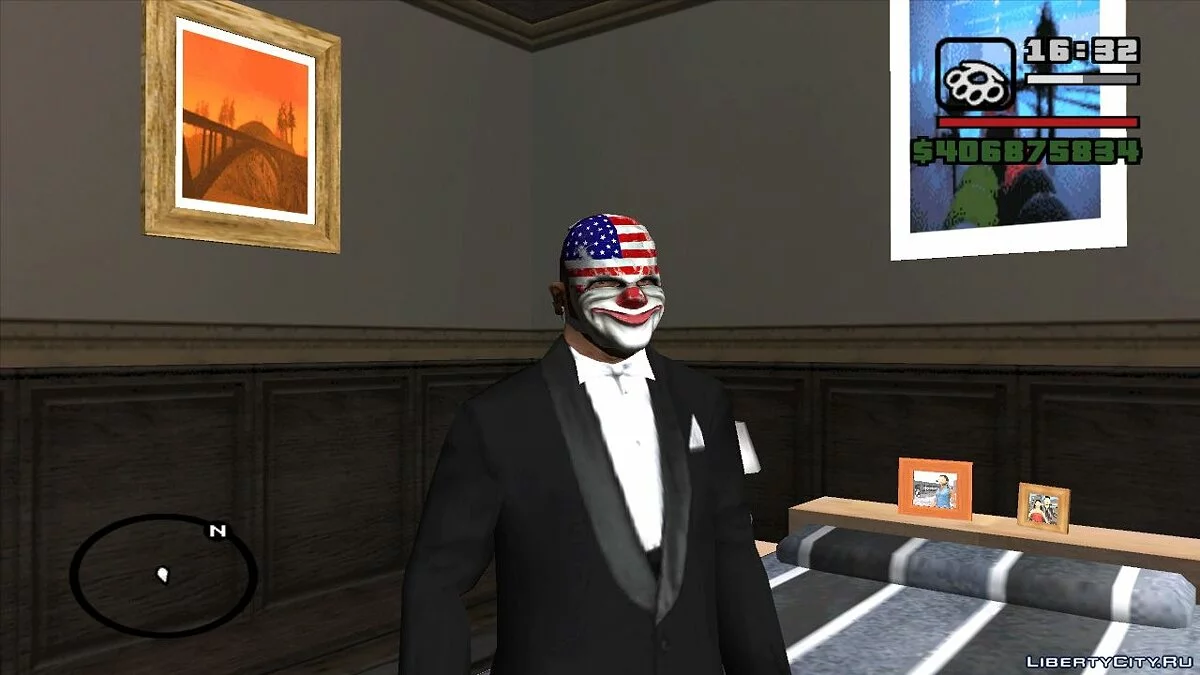 Маски из Payday: The Heist / GTA San Andreas