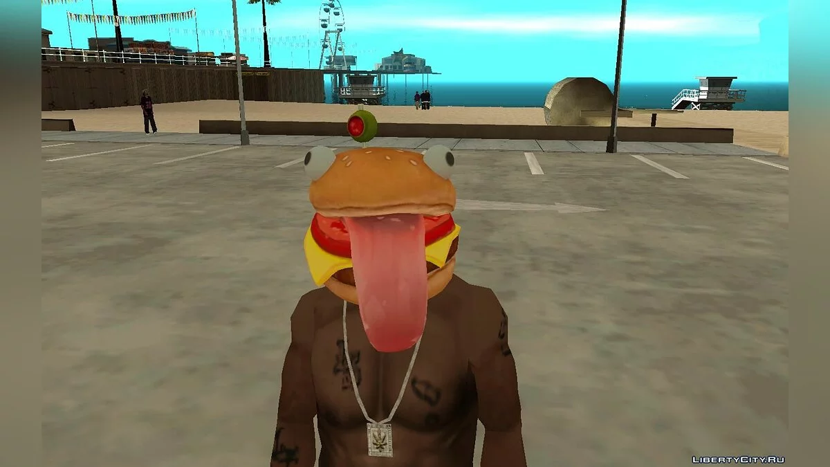 Маска бургера из игры Фортнайт / GTA San Andreas