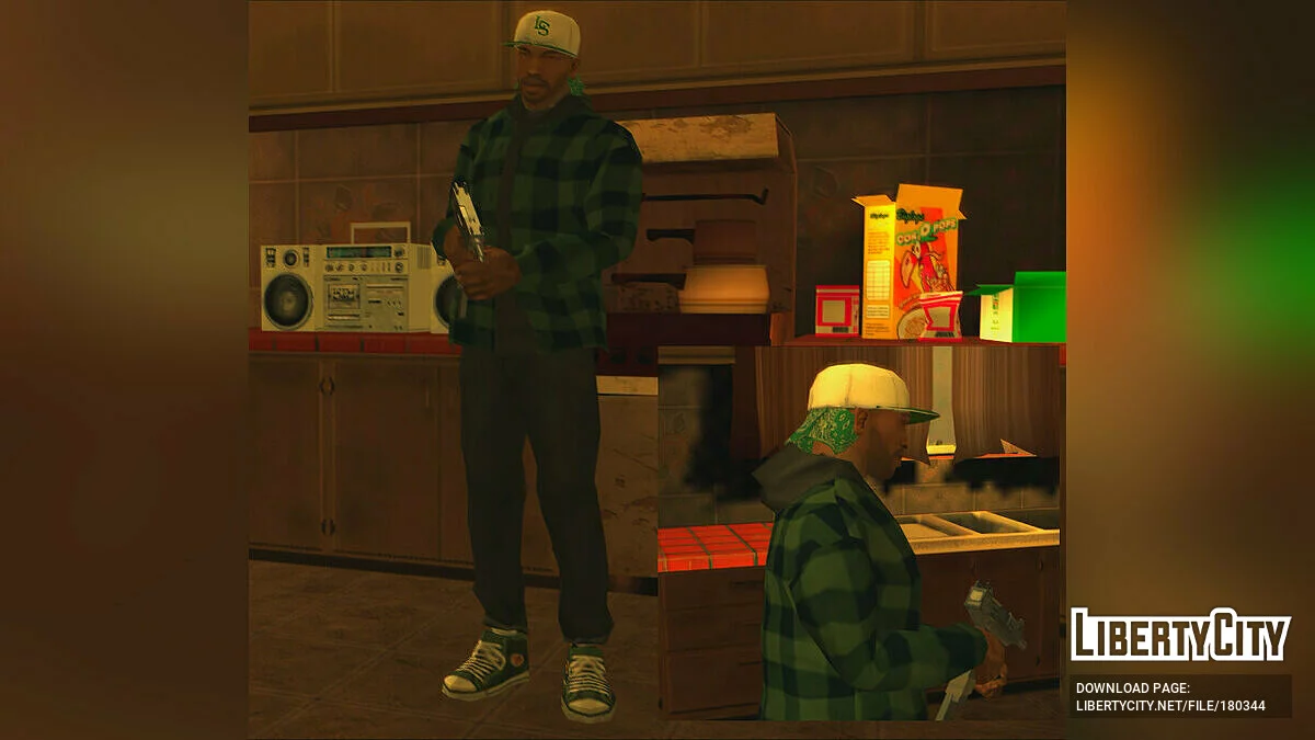 Новая бандитская кепка CJ с банданой / GTA San Andreas