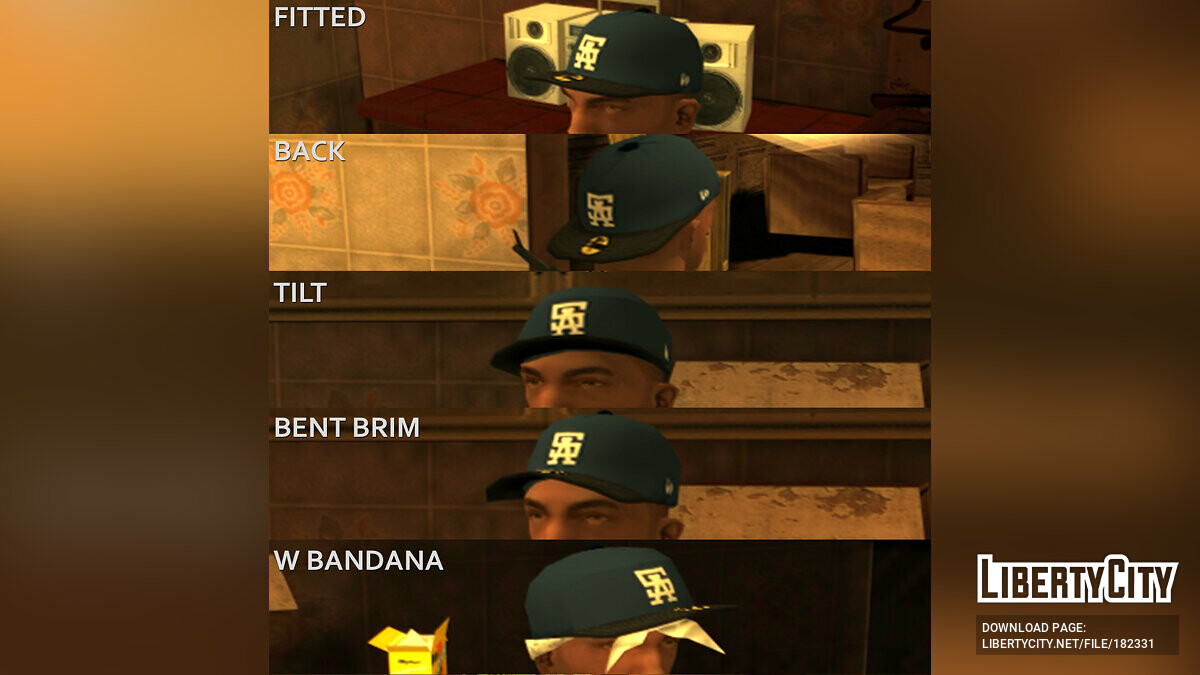 Коллекция облегающих кепок для GTA San Andreas - Картинка #3