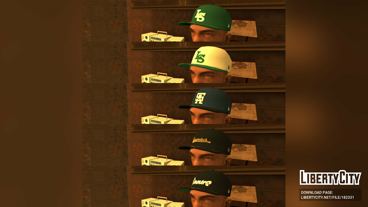 Коллекция облегающих кепок для GTA San Andreas - Картинка #2