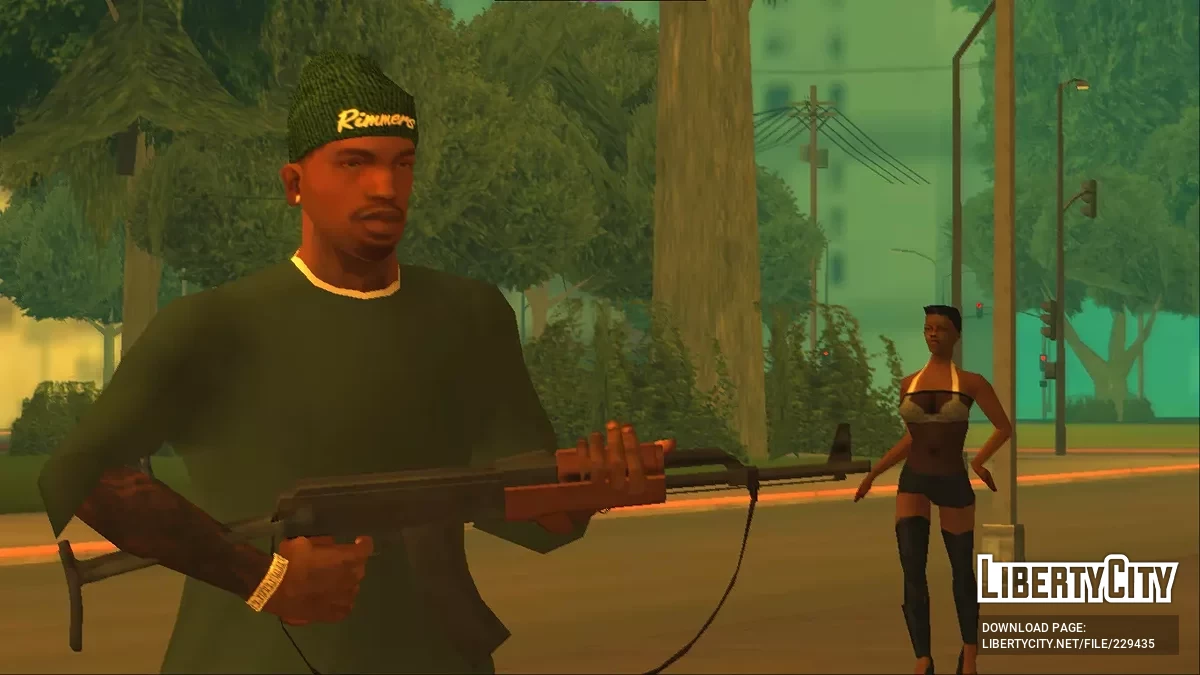 Длинные шапки Скаллы для CJ / GTA San Andreas