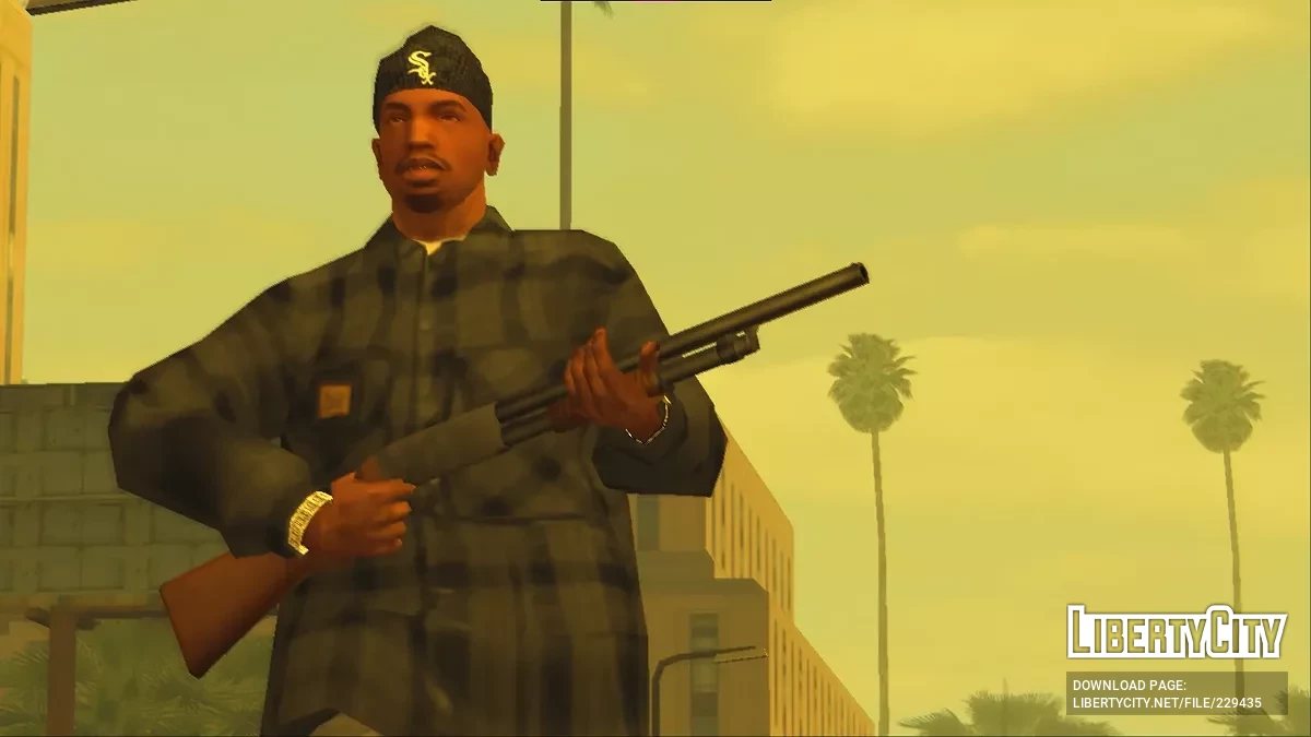 Длинные шапки Скаллы для CJ / GTA San Andreas