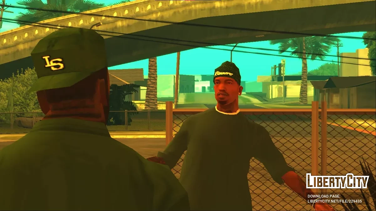 Длинные шапки Скаллы для CJ / GTA San Andreas