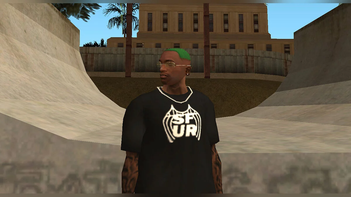 Высокий фейд зелёного цвета - Новая стрижка / GTA San Andreas