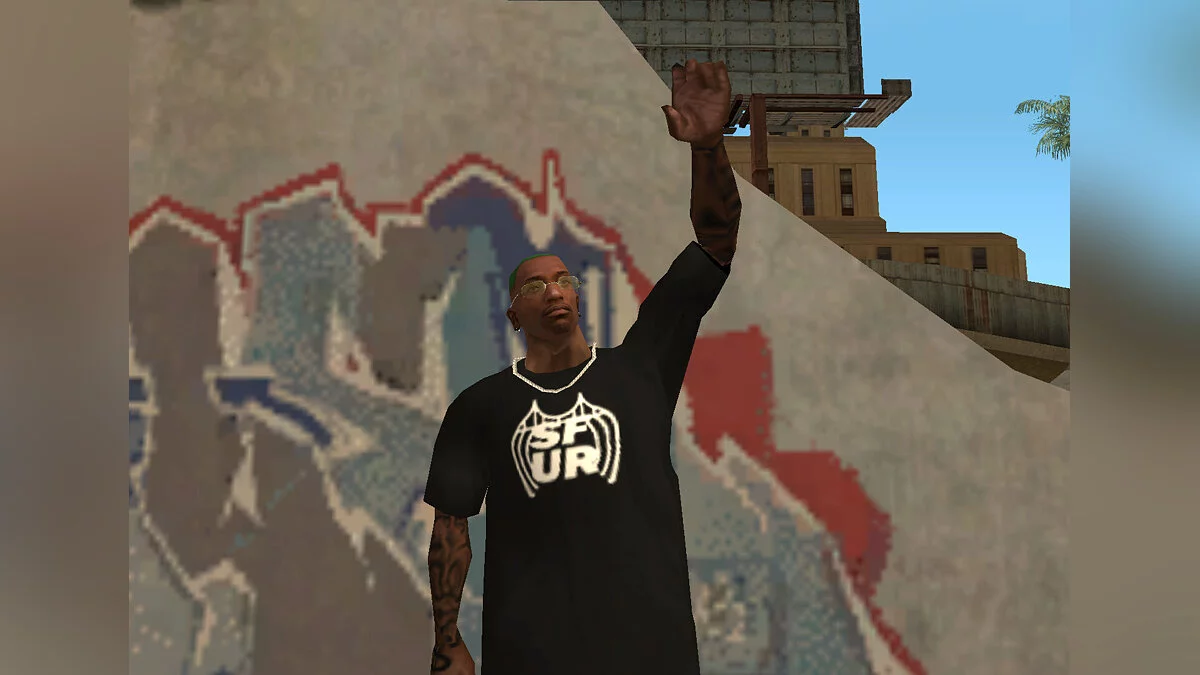 Высокий фейд зелёного цвета - Новая стрижка / GTA San Andreas