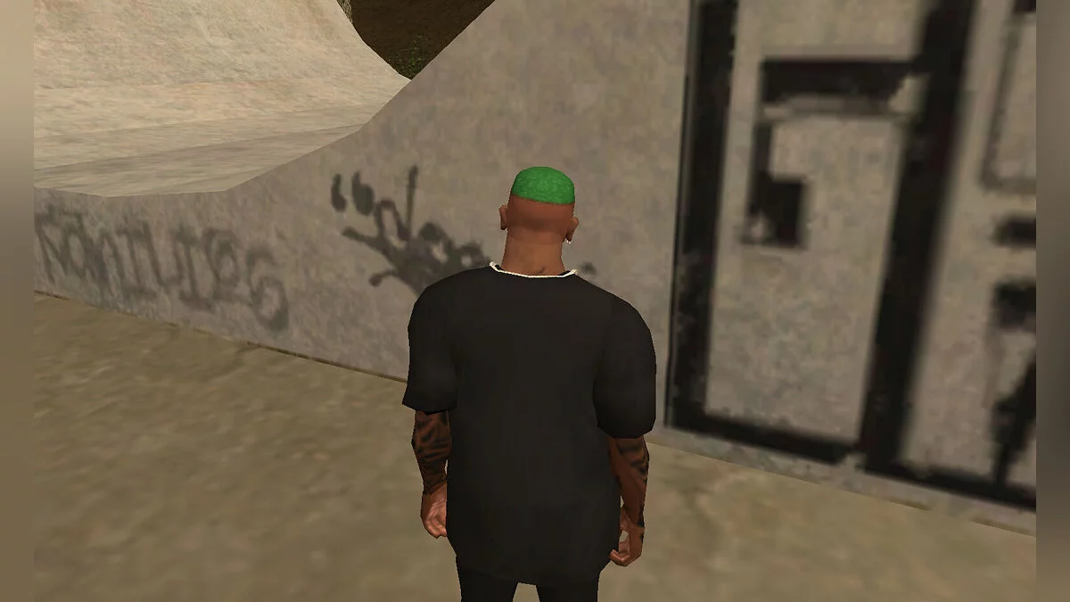 Высокий фейд зелёного цвета - Новая стрижка / GTA San Andreas