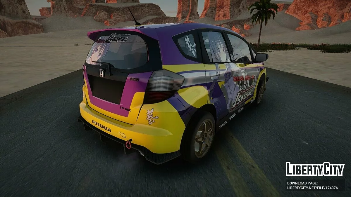 Honda Fit J's Racing W Rize Tedeza Itasha / GTA San Andreas