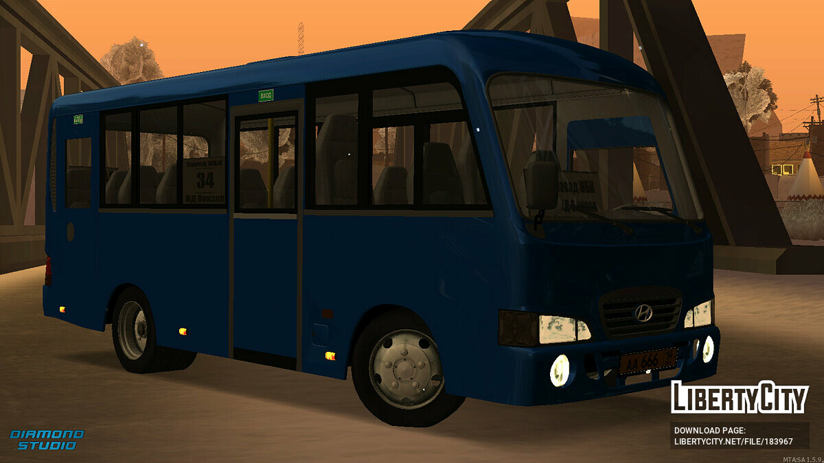 Скачать Hyundai County + CCD для GTA San Andreas