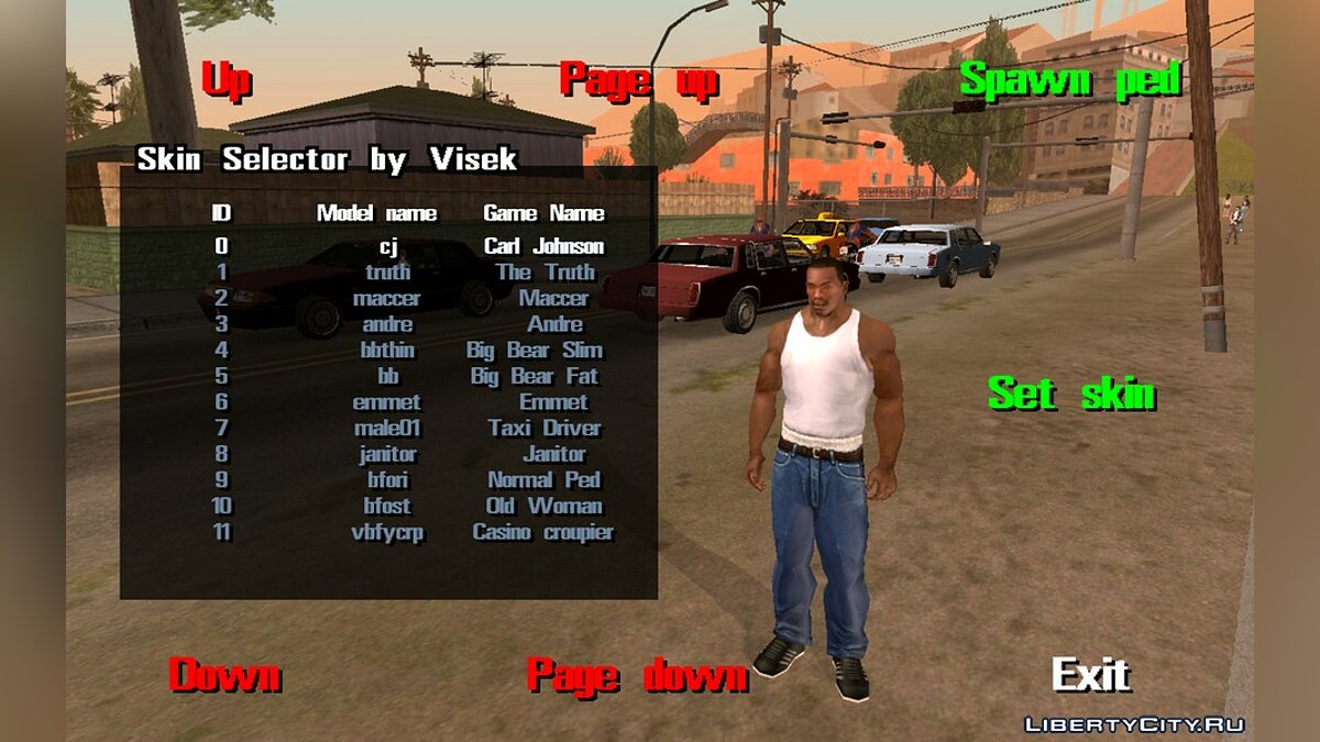 Скачать Skin Selector by Visek для GTA San Andreas (iOS, Android)