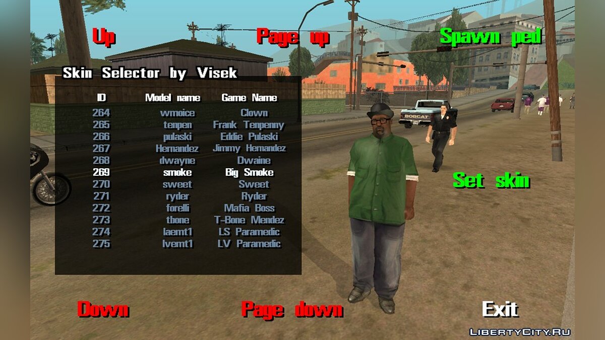 Скачать Skin Selector by Visek для GTA San Andreas (iOS, Android)