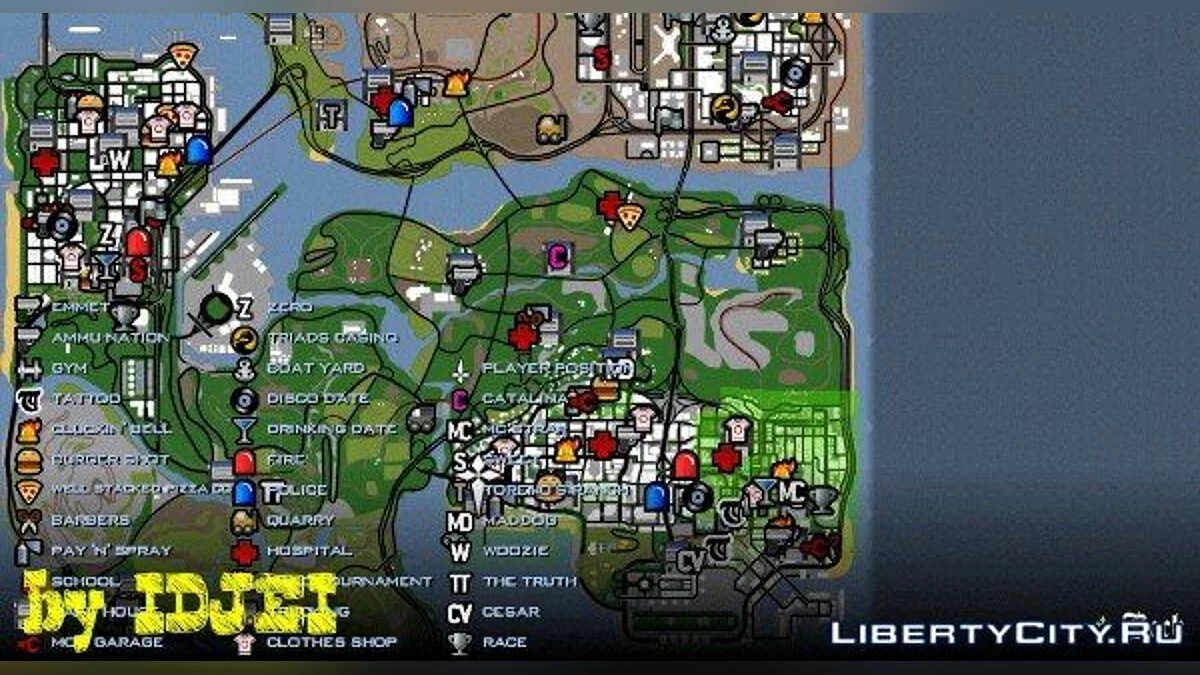 Full map icons / GTA San Andreas (iOS, Android)