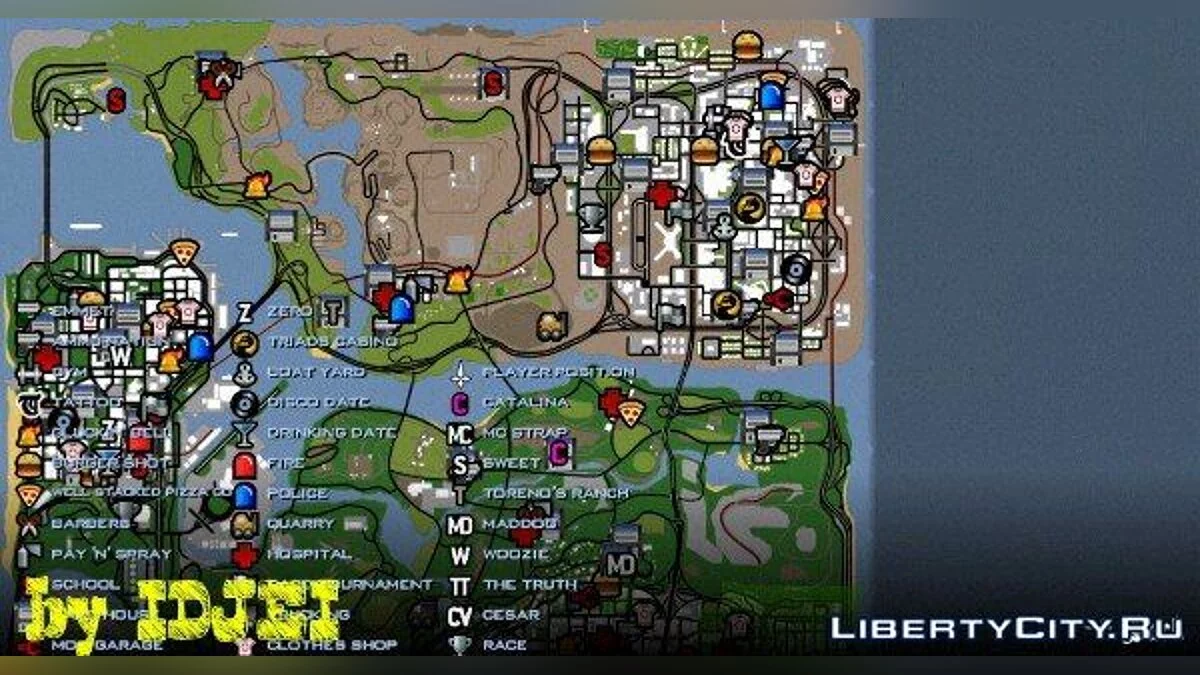 Full map icons / GTA San Andreas (iOS, Android)