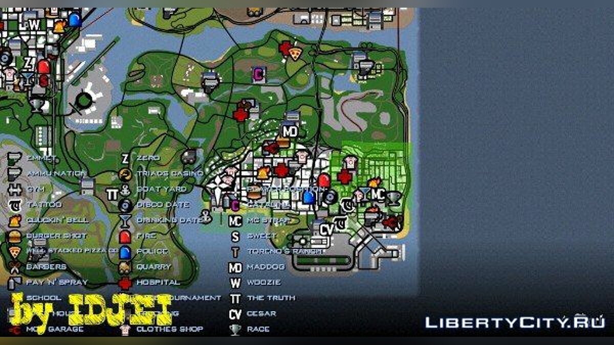 Full map icons для GTA San Andreas (iOS, Android) - Картинка #1