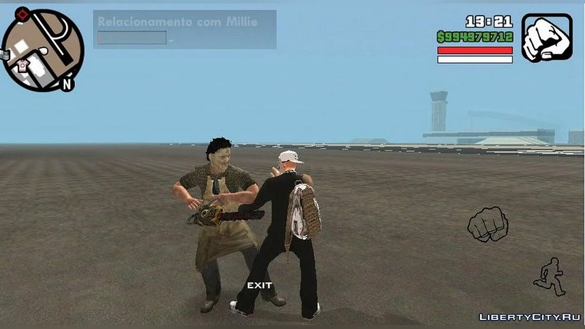 Маньяк Кожаное лицо из фильма \"Техасская резня бензопилой\" / GTA San Andreas (iOS, Android)
