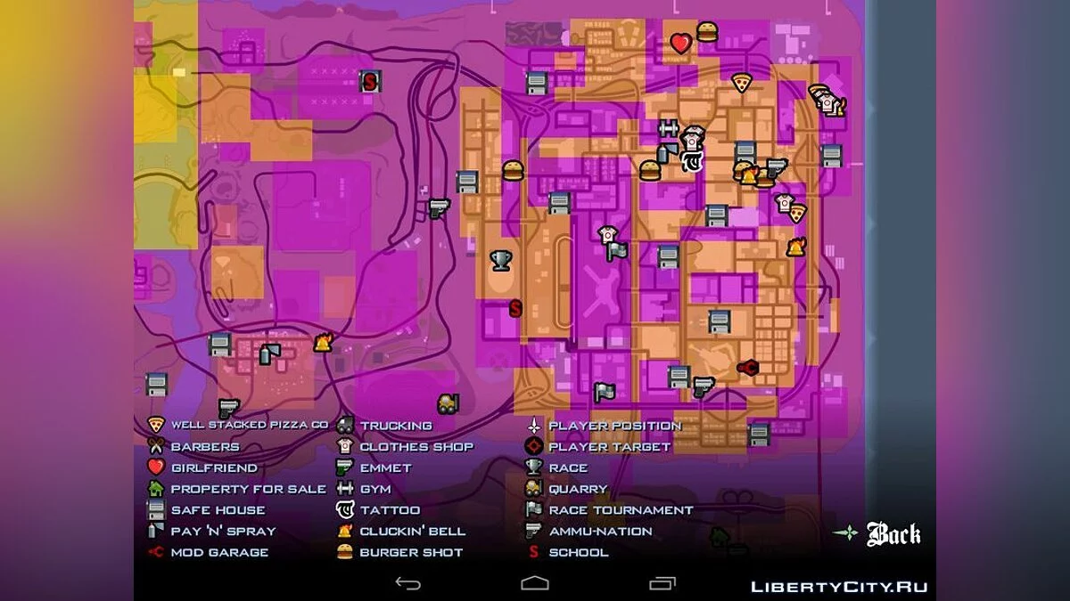 Территории банд по всему Сан-Андреасу / GTA San Andreas (iOS, Android)