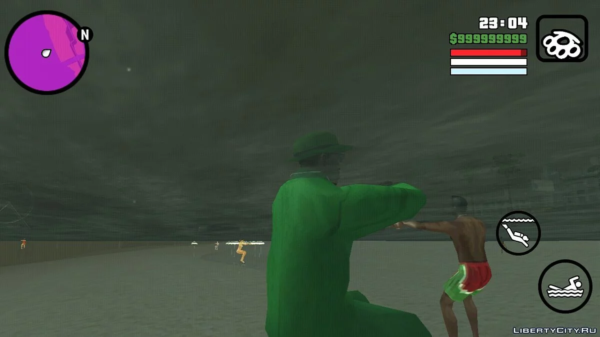 На пляжах люди плавают в воде / GTA San Andreas (iOS, Android)