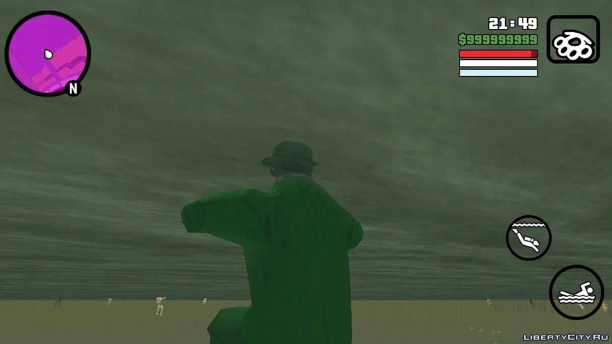 На пляжах люди плавают в воде / GTA San Andreas (iOS, Android)