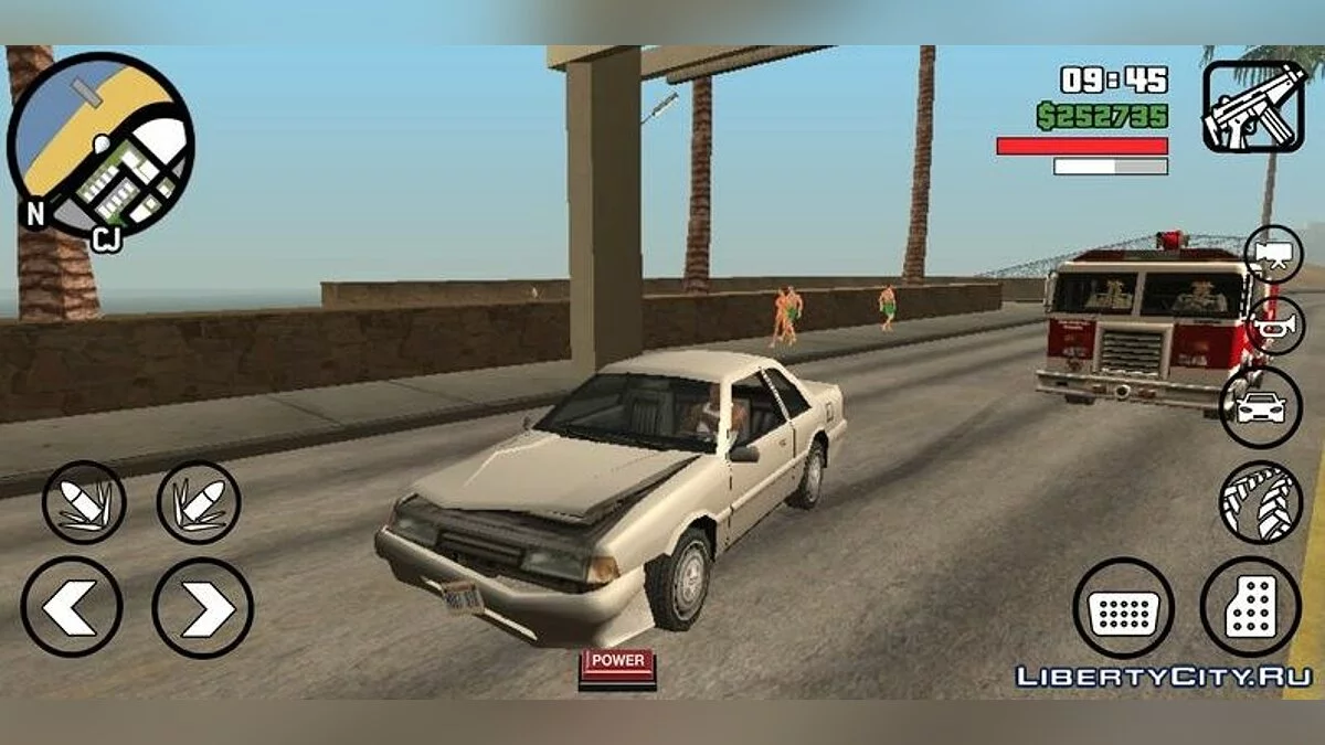 Пожарная машина на дороге / GTA San Andreas (iOS, Android)