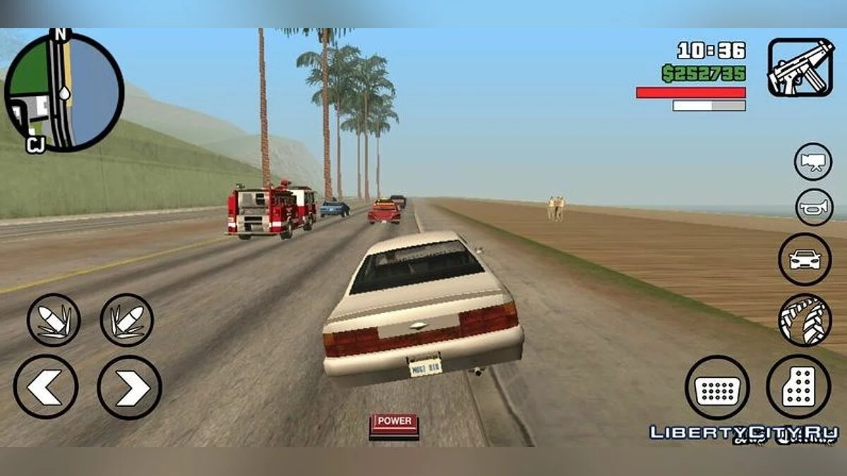Пожарная машина на дороге / GTA San Andreas (iOS, Android)