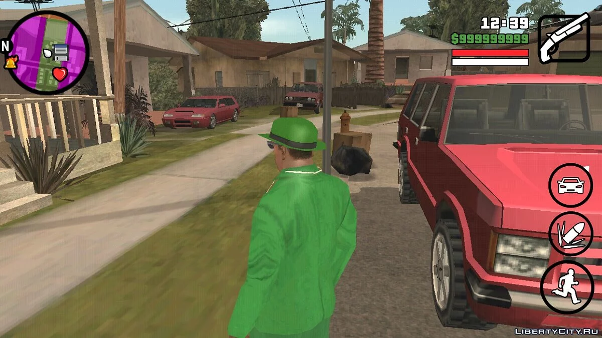 Припаркованные машины на Грув Стрит / GTA San Andreas (iOS, Android)