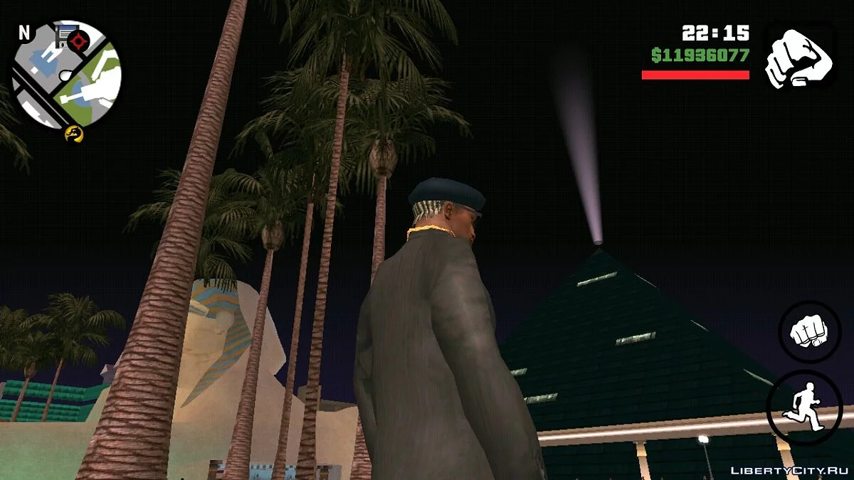 Рабочий прожектор на маяке и пирамиде  / GTA San Andreas (iOS, Android)