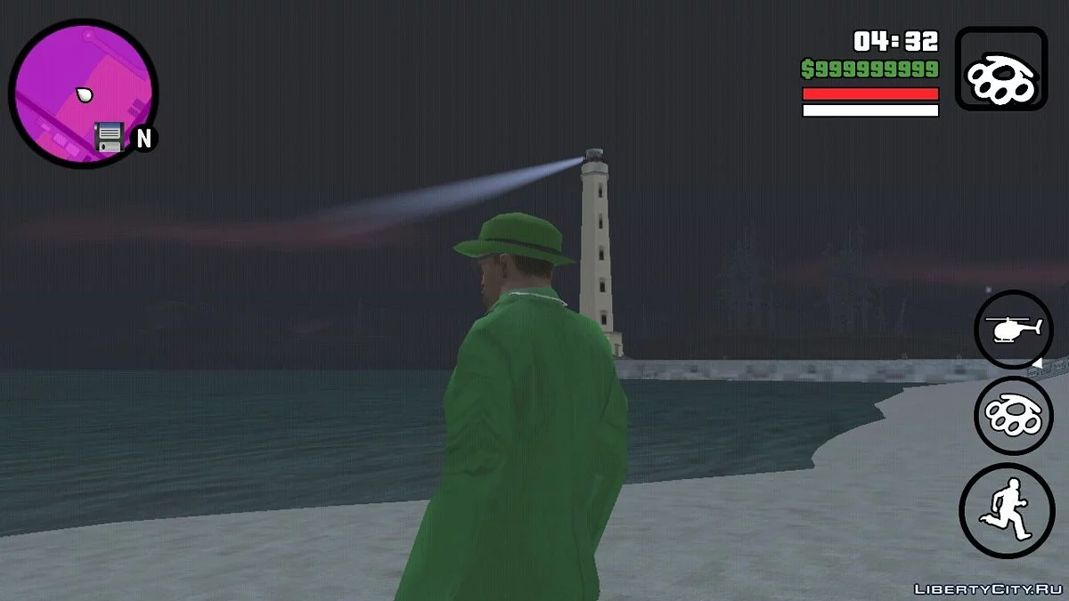 Рабочий прожектор на маяке и пирамиде  / GTA San Andreas (iOS, Android)