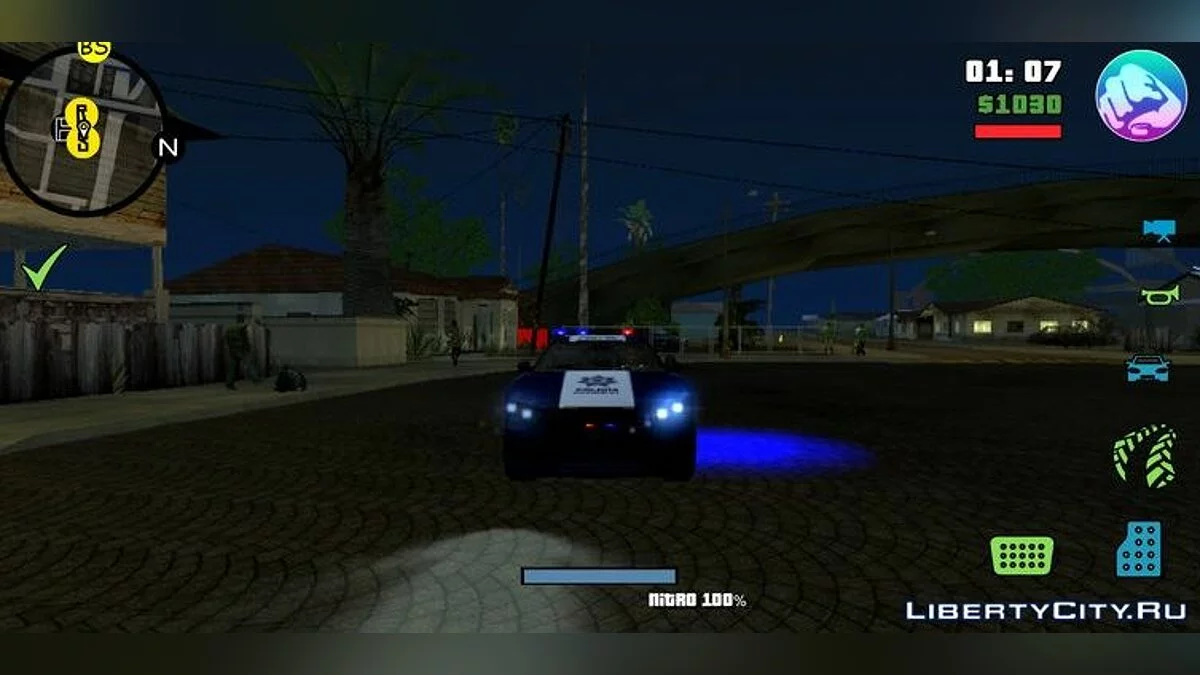 Освещение мигалок на машинах / GTA San Andreas (iOS, Android)