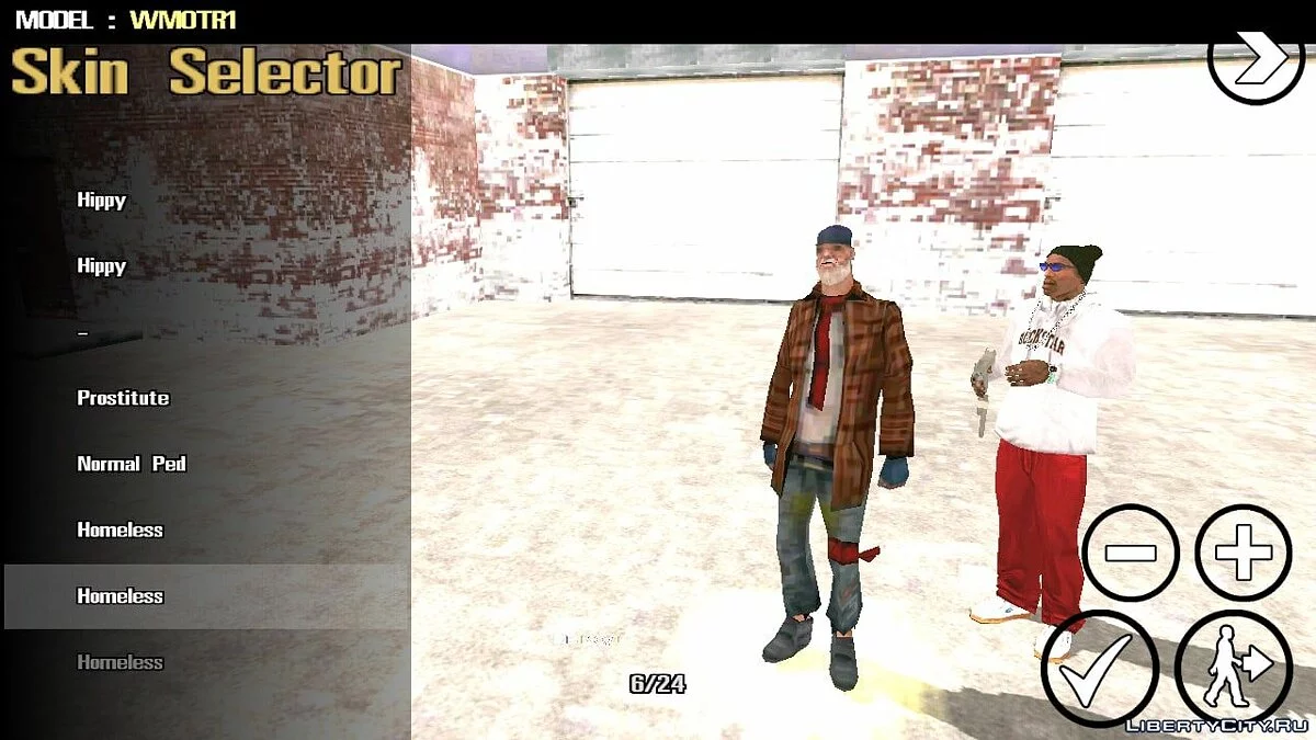 Skin Selector v3 / GTA San Andreas (iOS, Android)