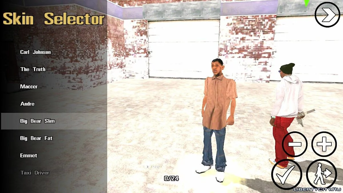 Skin Selector v3 / GTA San Andreas (iOS, Android)