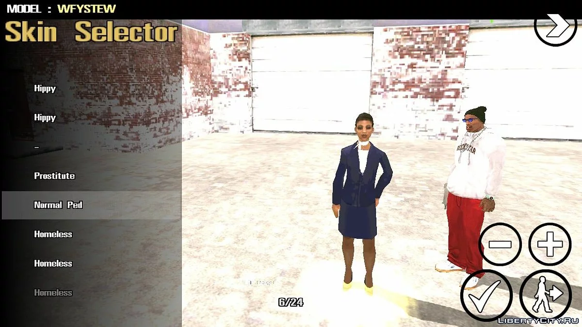 Skin Selector v3 / GTA San Andreas (iOS, Android)