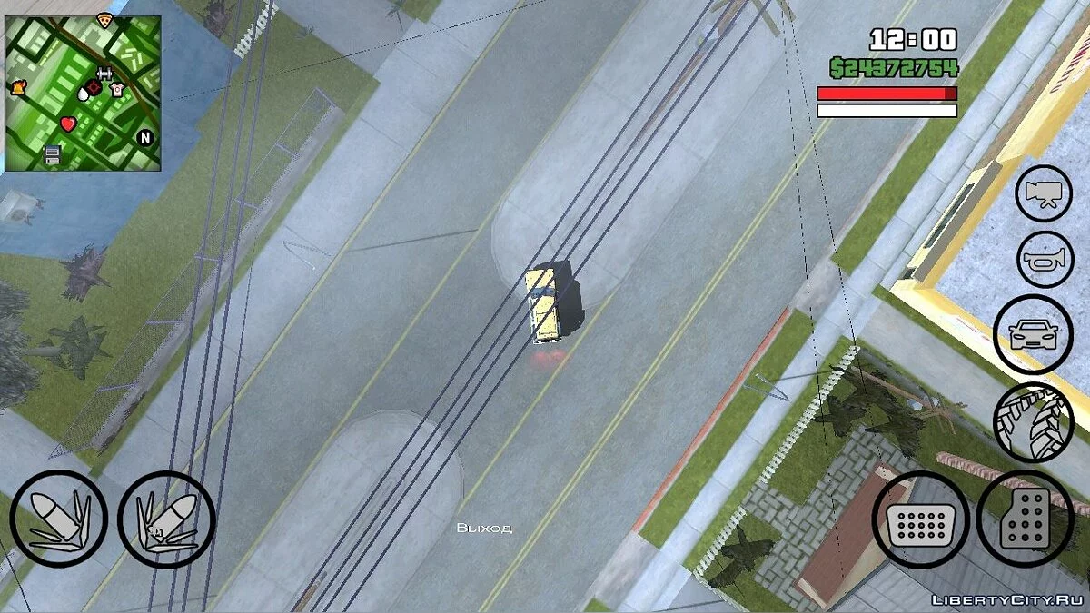 Вид сверху, как в GTA 1 / GTA San Andreas (iOS, Android)
