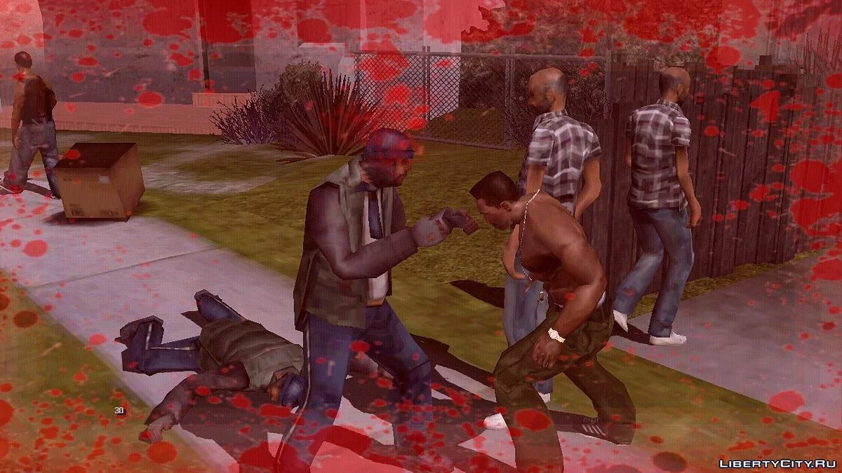 Кровь на экране  / GTA San Andreas (iOS, Android)