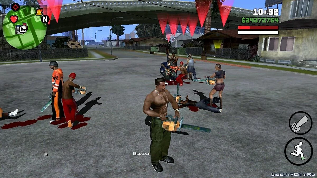 Матч смерти на Grove Street (На бензопилах, CLEO-миссия) / GTA San Andreas (iOS, Android)