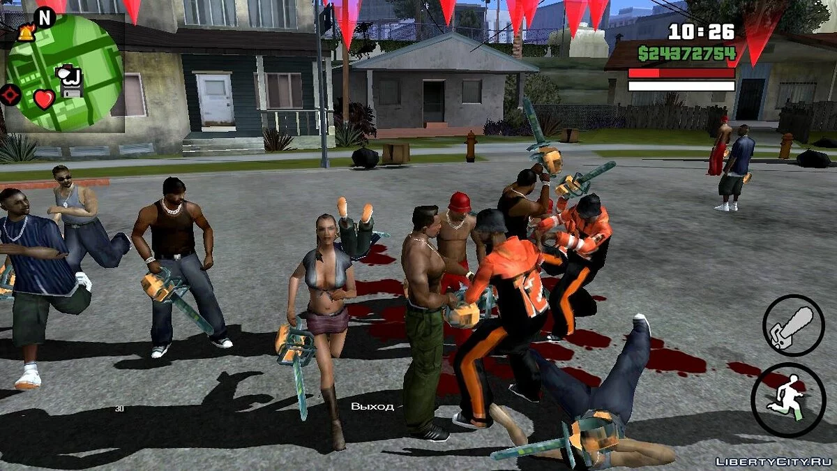 Матч смерти на Grove Street (На бензопилах, CLEO-миссия) / GTA San Andreas (iOS, Android)